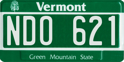 VT license plate NDO621