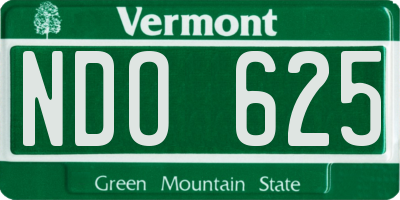 VT license plate NDO625