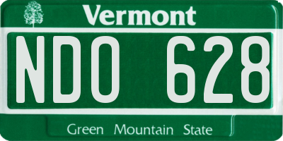 VT license plate NDO628