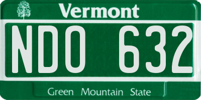 VT license plate NDO632