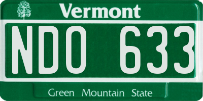 VT license plate NDO633