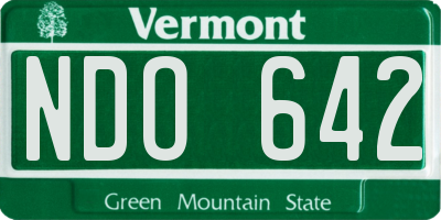 VT license plate NDO642