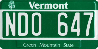 VT license plate NDO647