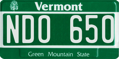 VT license plate NDO650