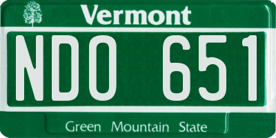 VT license plate NDO651
