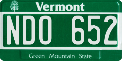 VT license plate NDO652
