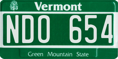 VT license plate NDO654