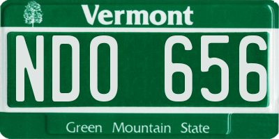 VT license plate NDO656