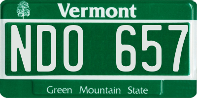 VT license plate NDO657