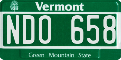 VT license plate NDO658