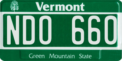 VT license plate NDO660