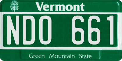 VT license plate NDO661