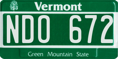 VT license plate NDO672