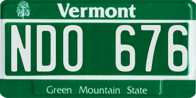 VT license plate NDO676