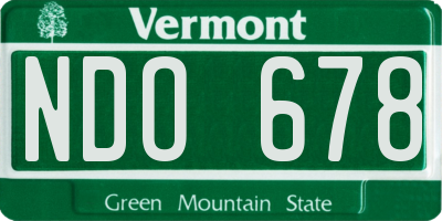 VT license plate NDO678