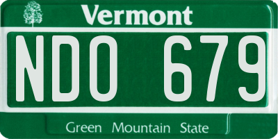 VT license plate NDO679