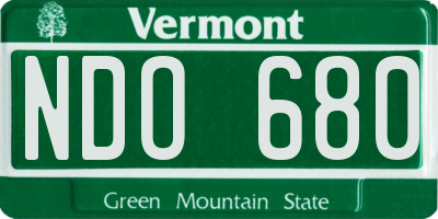 VT license plate NDO680