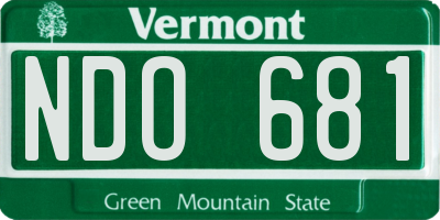 VT license plate NDO681