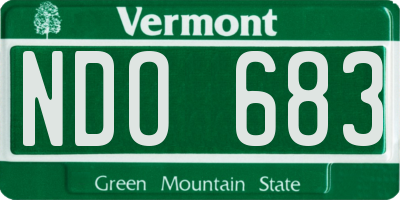 VT license plate NDO683