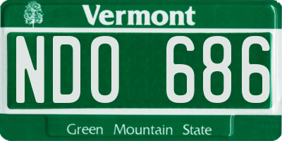 VT license plate NDO686