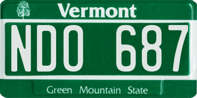 VT license plate NDO687