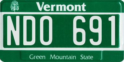 VT license plate NDO691
