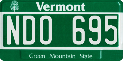 VT license plate NDO695