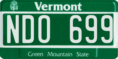 VT license plate NDO699