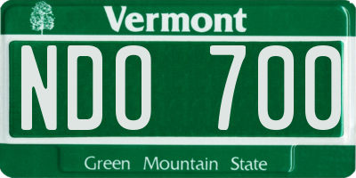 VT license plate NDO700
