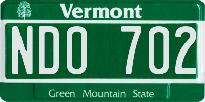 VT license plate NDO702