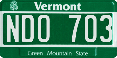 VT license plate NDO703