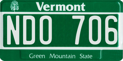 VT license plate NDO706