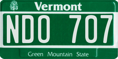 VT license plate NDO707