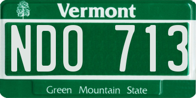 VT license plate NDO713