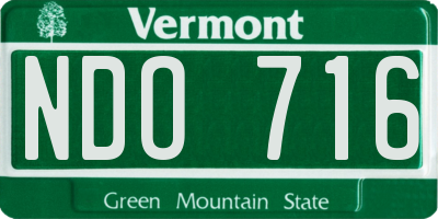 VT license plate NDO716