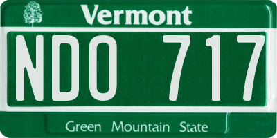 VT license plate NDO717