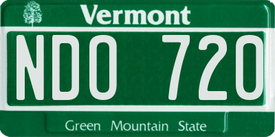 VT license plate NDO720