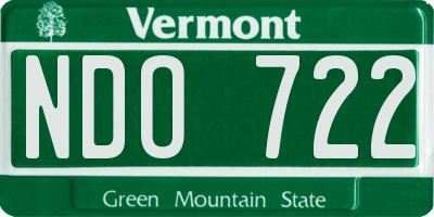 VT license plate NDO722
