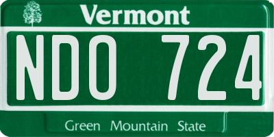 VT license plate NDO724