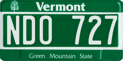 VT license plate NDO727