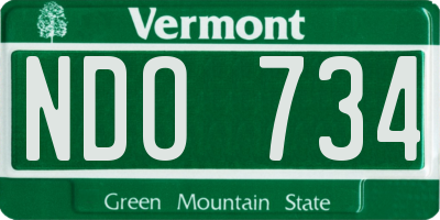 VT license plate NDO734