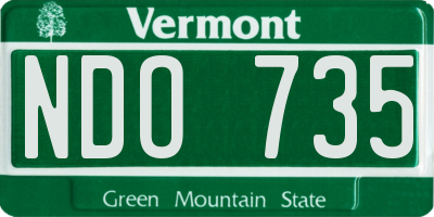 VT license plate NDO735