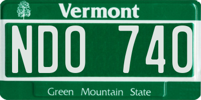VT license plate NDO740