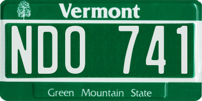 VT license plate NDO741