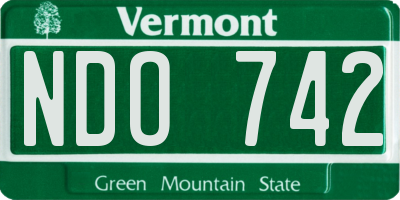 VT license plate NDO742