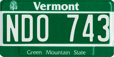 VT license plate NDO743