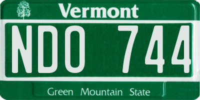 VT license plate NDO744