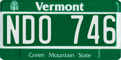 VT license plate NDO746