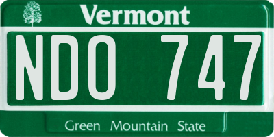 VT license plate NDO747