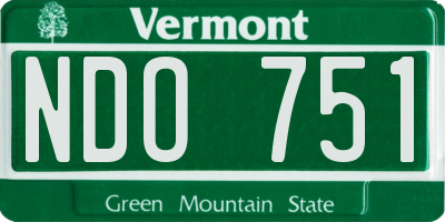 VT license plate NDO751